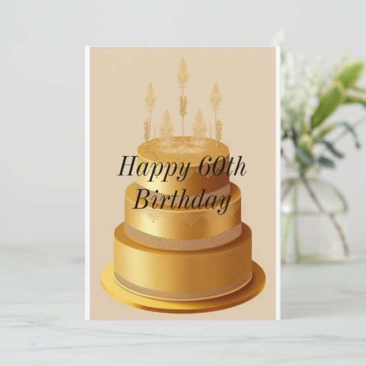 Gelukkige Verjaardag 60e Uitnodiging (Staand voorkant)