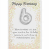 Gelukkige verjaardag 6-jarige sticker (Voorkant)