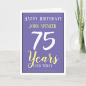 Gelukkige verjaardag 75 jaar oud kaart (Voorkant)