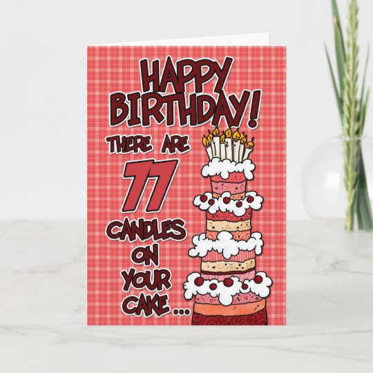 Gelukkige Verjaardag 77 Jaar Oud Kaart Zazzle Be