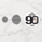Gelukkige verjaardag 90e naam en fotodocument conf confetti (Achterkanten)