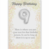 Gelukkige verjaardag 9 jaar oude sticker (Voorkant)