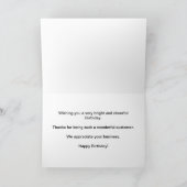 Gelukkige verjaardag aan een grote klant kaart (Binnen)