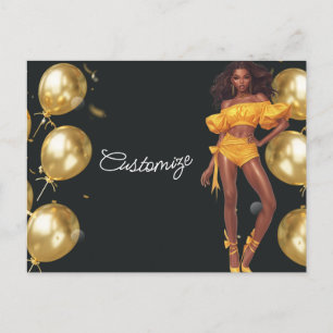 Gelukkige verjaardag aan jou Melanin Sista Zwarte  Briefkaart