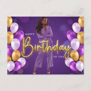 Gelukkige verjaardag aan jou Melanin Sista Zwarte  Briefkaart