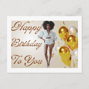 Gelukkige verjaardag aan jou Melanin Sista Zwarte  Briefkaart