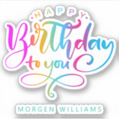 Gelukkige Verjaardag aan u modern typografisch ont Sticker (Voorkant)