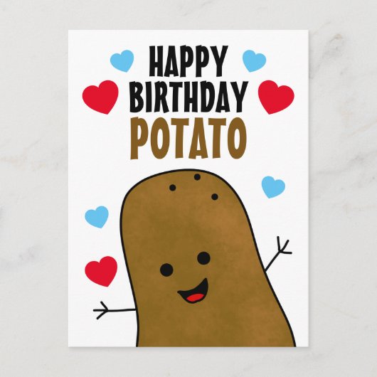 Gelukkige verjaardag Aardappel Briefkaart (Voorkant)