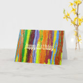 Gelukkige Verjaardag Abstracte Kunst regenboog str Kaart (Gele Bloem)