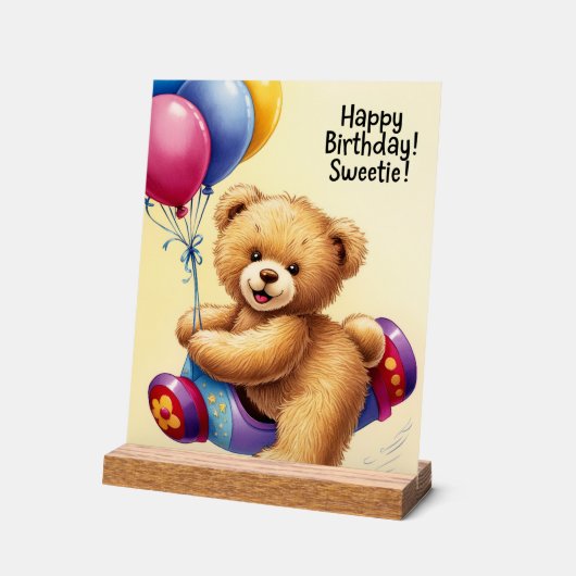 gelukkige verjaardag acryl bord (Hoek)