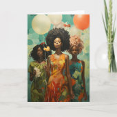 Gelukkige Verjaardag Afrikaanse Amerikaanse Vrouwe Kaart (Voorkant)