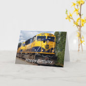 Gelukkige Verjaardag: Alaska Railroad locomotief Kaart (Gele Bloem)