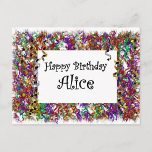 Gelukkige verjaardag Alice Briefkaart