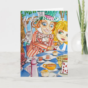 Gelukkige Verjaardag Alice in Wonderland Tea Party Kaart
