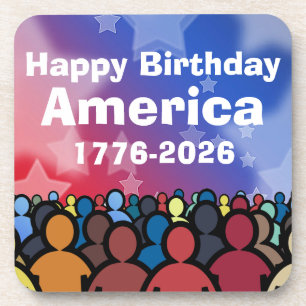 Gelukkige verjaardag Amerika 1776 tot 2026 Bier Onderzetter