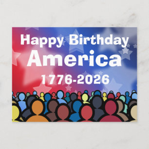 Gelukkige Verjaardag Amerika 1776 tot 2026 Briefkaart