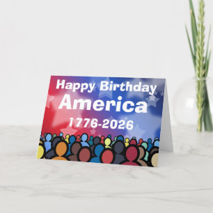 Gelukkige verjaardag Amerika 1776 tot 2026 Kaart