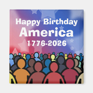 Gelukkige verjaardag Amerika 1776 tot 2026 Magneet