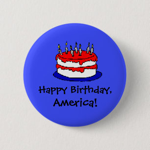 Gelukkige verjaardag, Amerika! 4 juli Ronde Button 5,7 Cm