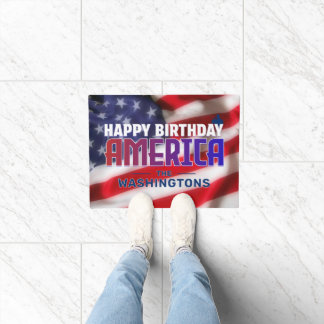 GELUKKIGE VERJAARDAG AMERIKA DEURMAT