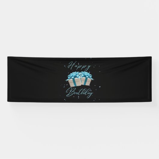 Gelukkige Verjaardag Baby Blauwe 2.5x8 Vinyl Banne Spandoek (Horizontaal)