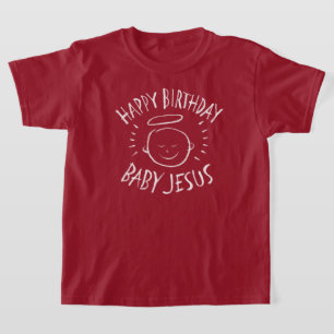 Gelukkige Verjaardag Baby Jesus - Christelijk Kers T-shirt