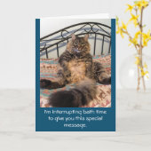 Gelukkige Verjaardag Bad Tijd Kimber Cat Kaart (Gele Bloem)