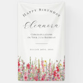 Gelukkige Verjaardag Banner 75 Augustus Geboortebl (Verticaal)