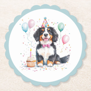 Gelukkige verjaardag Berner Sennenhond Kartonnen Onderzetters