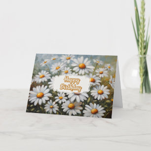 Gelukkige Verjaardag Bloeiende Daisy Bloemen Kaart