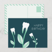 GELUKKIGE VERJAARDAG bloeiende tanden Briefkaart (Voorkant / Achterkant)