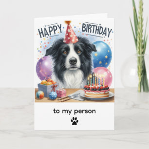 Gelukkige verjaardag Border Collie van hond  Kaart