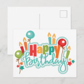 Gelukkige verjaardag briefkaart (Voorkant / Achterkant)