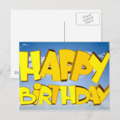 Gelukkige verjaardag briefkaart (Voorkant / Achterkant)