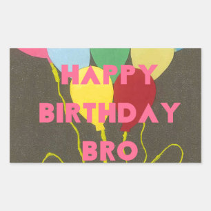 Gelukkige Verjaardag Bro Art Print Rechthoekige Sticker