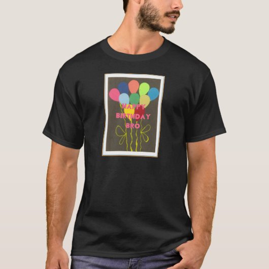 Gelukkige Verjaardag Bro Art Print T-shirt (Voorkant)