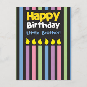 Gelukkige Verjaardag broertje stripey Briefkaart