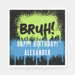 Gelukkige verjaardag Bruh Jongen Tiener Tienerjong Servet