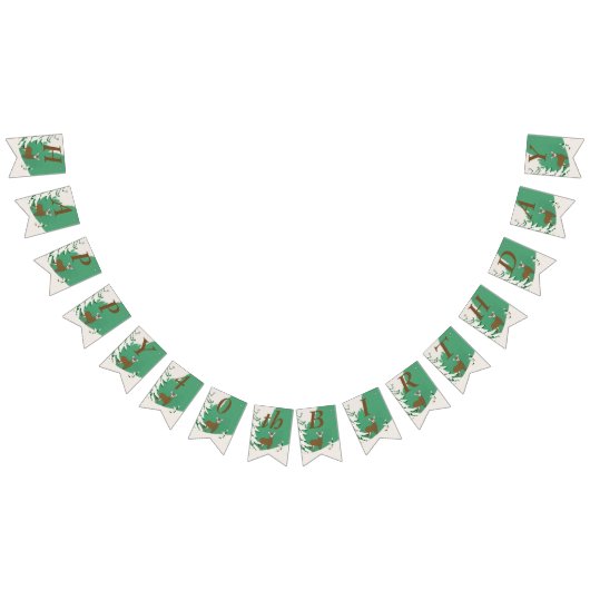 Gelukkige Verjaardag Bruin Herten in Sneeuw van Pi Vlaggetjes (Alle)