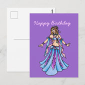 Gelukkige verjaardag buikdanseres briefkaart (Voorkant / Achterkant)