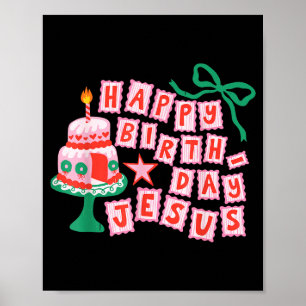 Gelukkige Verjaardag Christelijke Jezus Kerstmis P Poster