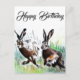 Gelukkige verjaardag con le lepri briefkaart