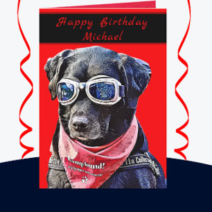 Gelukkige verjaardag Coole gast Zwarte Lab hond ka Kaart