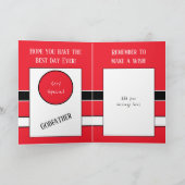 Gelukkige Verjaardag Coolest Godfather rood en zwa Kaart (Binnen)