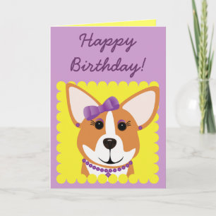 Gelukkige verjaardag! Corgi Lady Kaart