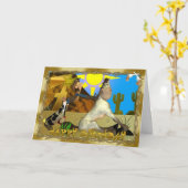 Gelukkige Verjaardag Cowboy kaart (Gele Bloem)