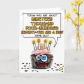 Gelukkige Verjaardag Cupcake - 53 jaar oud Kaart (Gele Bloem)