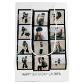 Gelukkige Verjaardag Custom Foto Film Strip Wit Medium Cadeauzakje (Achterkant)