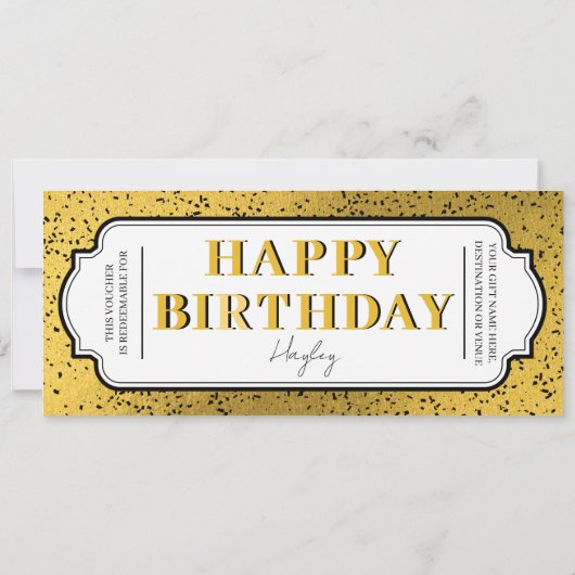 Gelukkige Verjaardag Custom Gift Certificate Vouch (Achterkant)