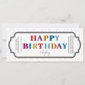 Gelukkige Verjaardag Custom Gift Certificate Vouch (Achterkant)